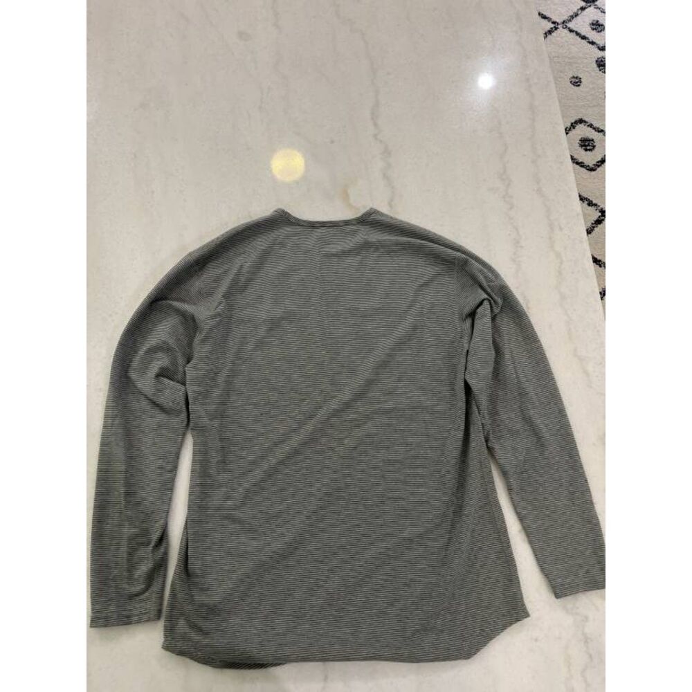 BYLT Men's Drop Cut L/S Long Sleeve Shirt Green Striped Size L